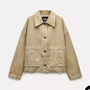 Zara Women's Jacket with Eyelet Detailing